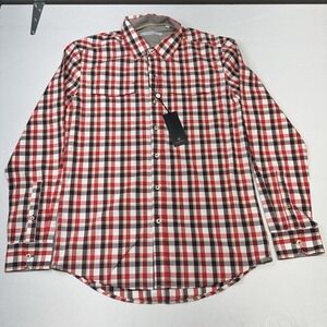 7 Diamonds Men's Shirt S Small Red Plaid Button Up NWT New